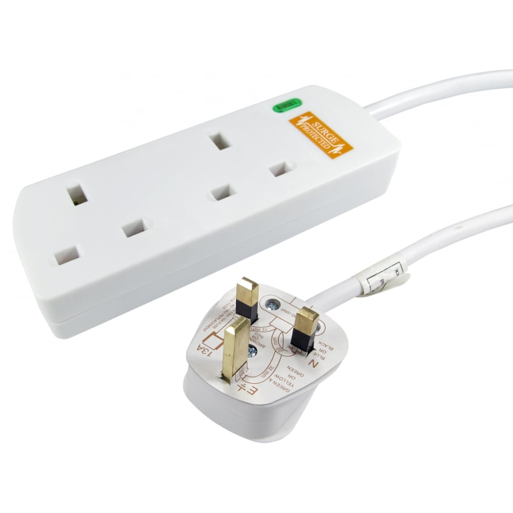 Cables Direct RB-02M02SPD Power Extensions - White