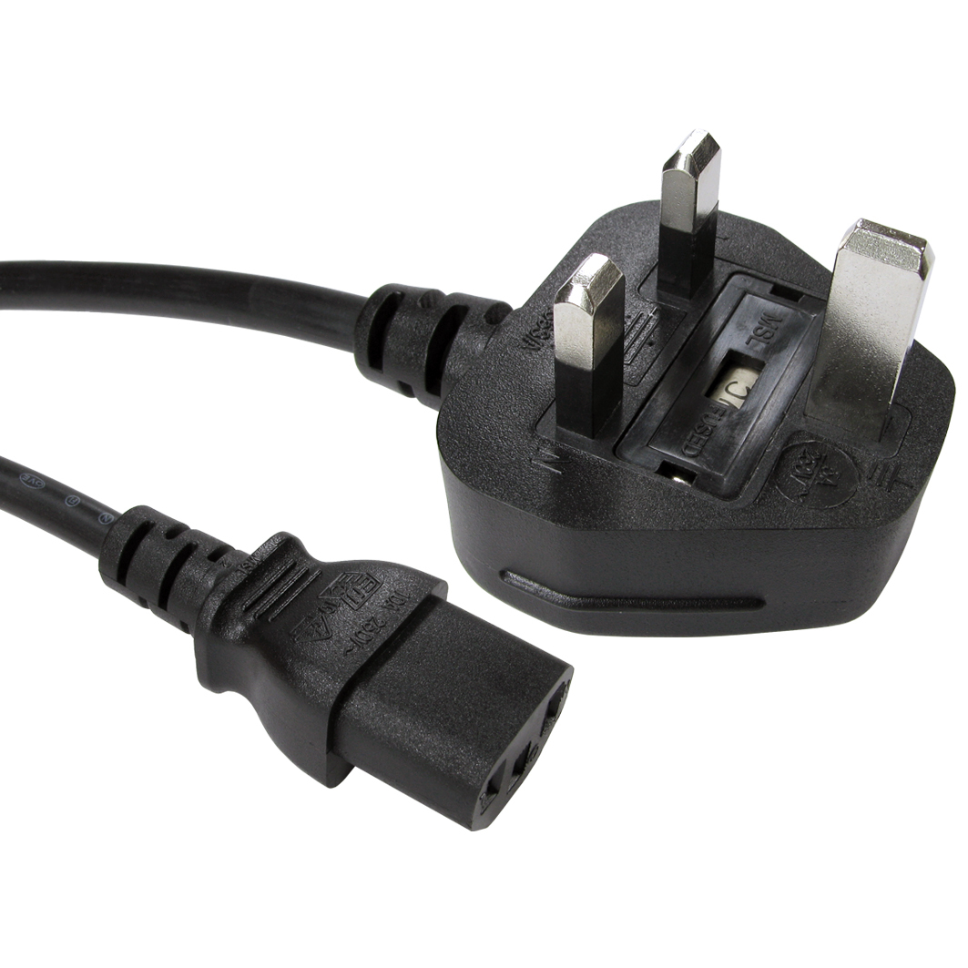 Cables Direct UK - C13 0.5m Black Power plug type G C13 coupler