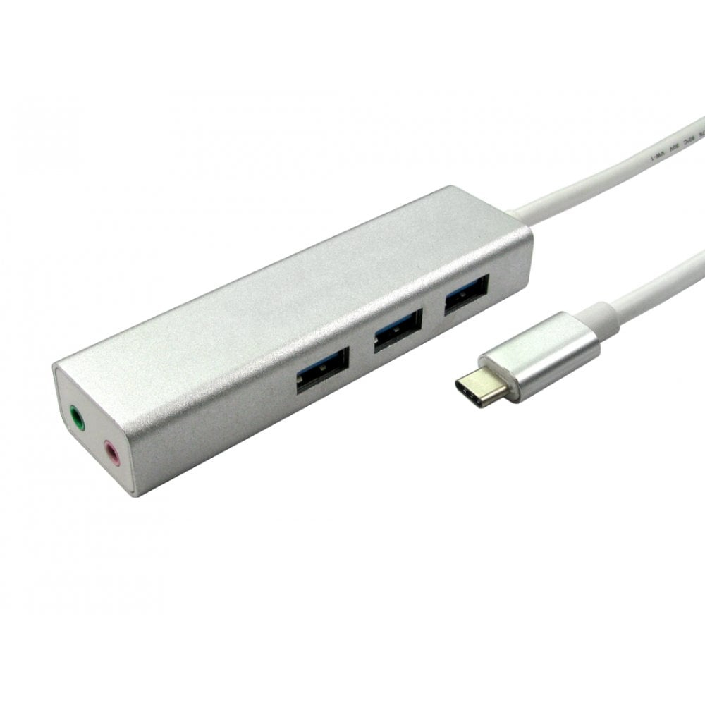 Cables Direct USB3C-3PHUB-AUD Interface Hubs - Aluminium