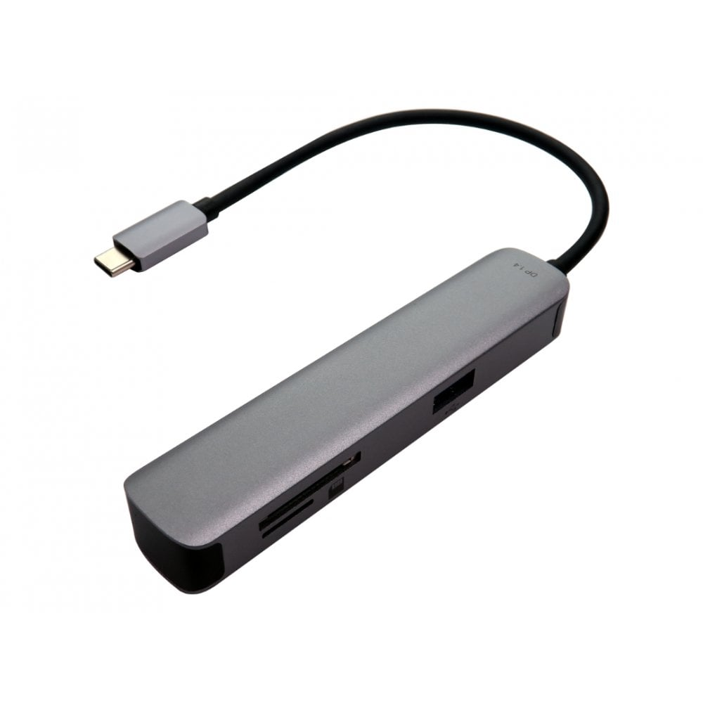 Cables Direct Type-C to HDMI(4K/60Hz)/USB-A x2/SD/TF with DP1.4 Alt mode
