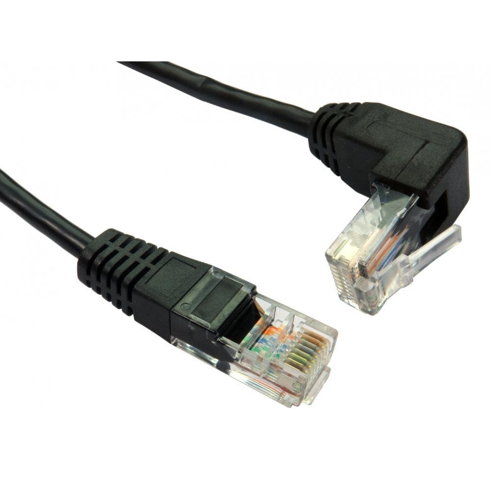 Cables Direct 1m Cat5e UTP Straight to Right Angled UP Cable