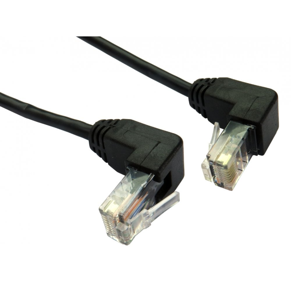 Cables Direct 1m Cat5e UTP Right Angled UP to Right Angled DOWN Cable