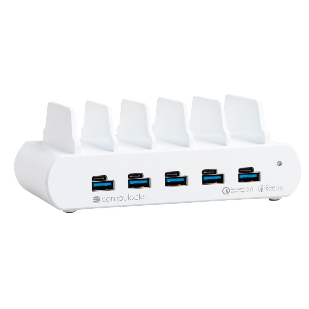 Compulocks 5 Port USB-C and USB-A Charging Dock with EU - Charging station - 150 Watt - 10 output connectors (5 x 4 pin USB Type A, 5 x USB-C) - European Union
