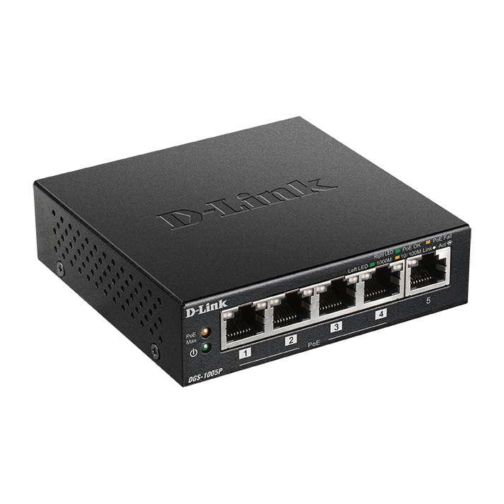D-Link DGS-1005P Network Switches - Black
