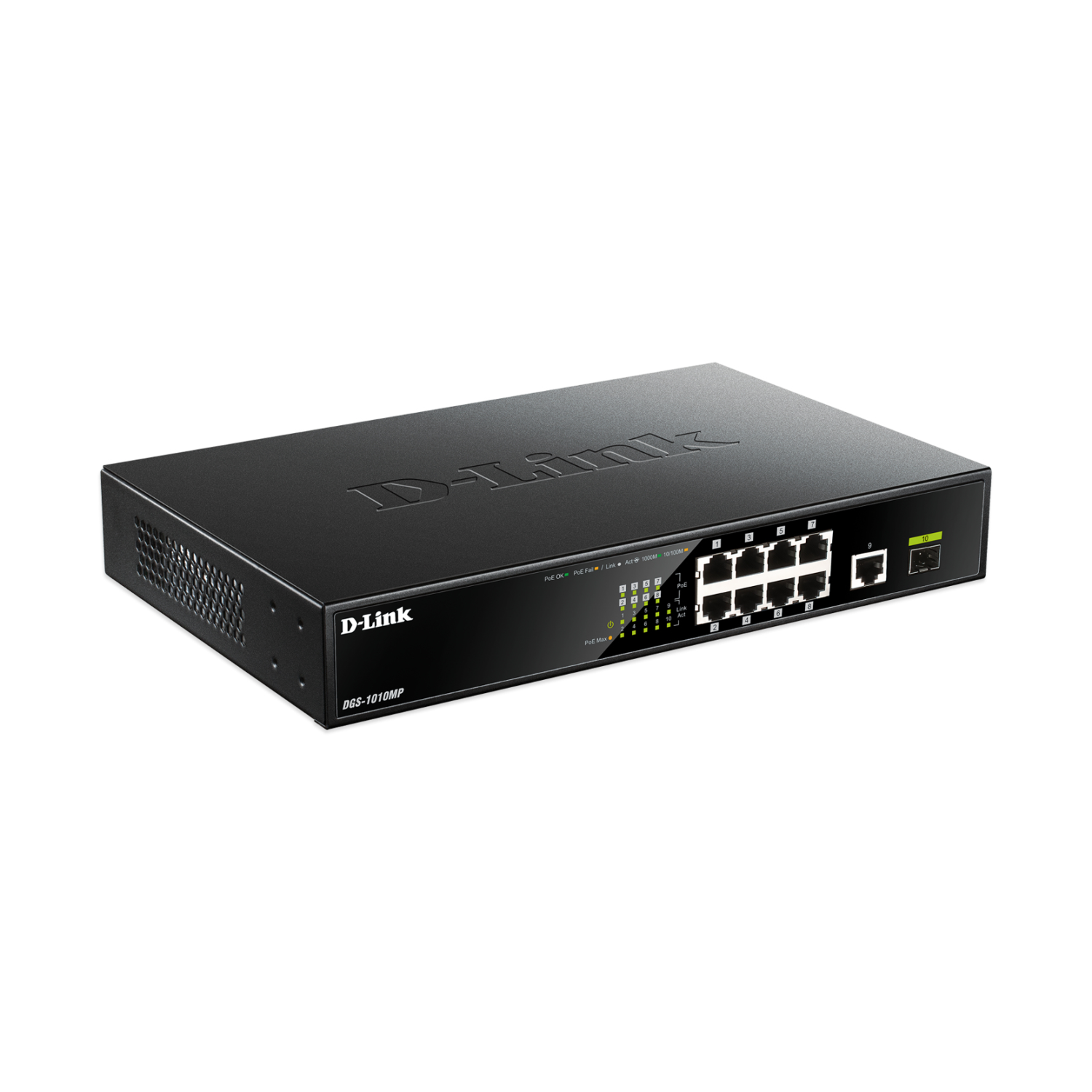 D-Link DGS-1010MP Network Switches - Black