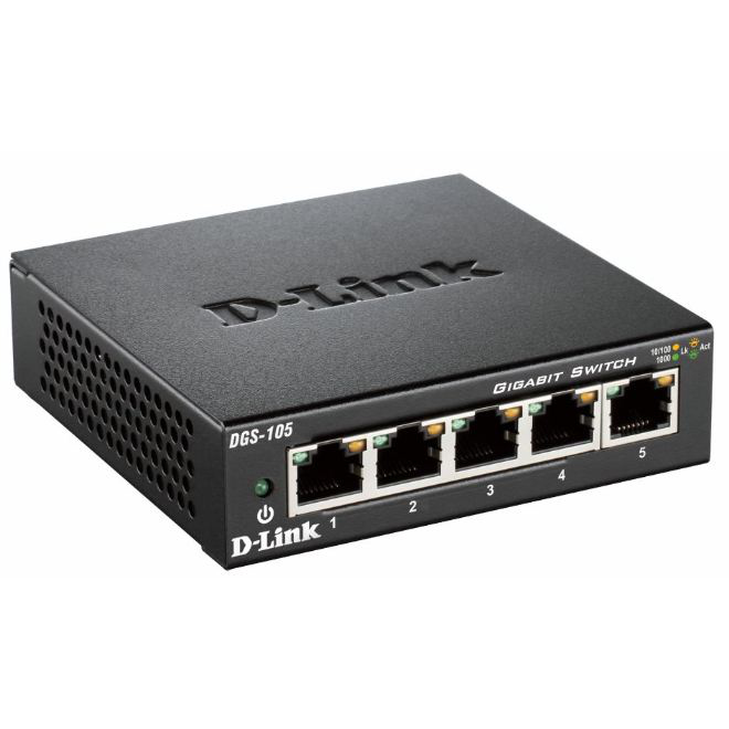 D-Link DGS-105 Network Switches - Black