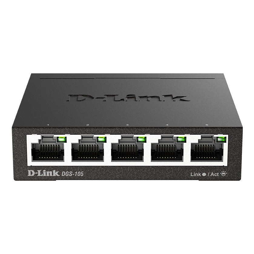 D-Link DGS-105 Network Switches - Black