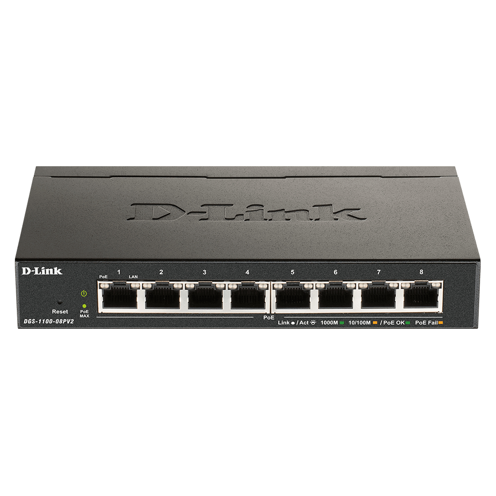 D-Link 1100-08PV2 Network Switches - Black