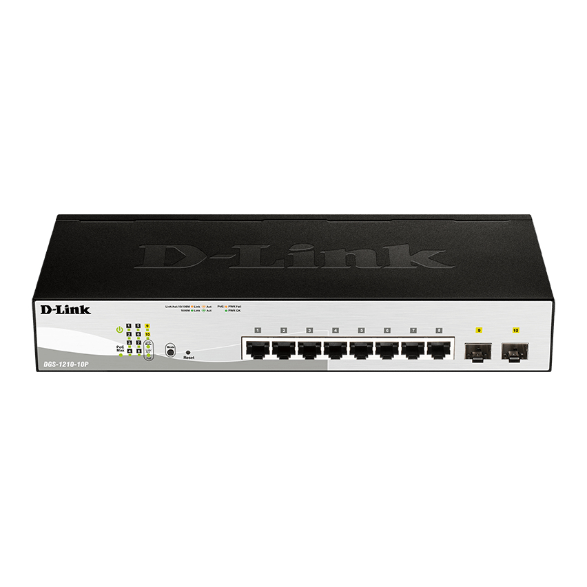 D-Link DGS-1210-10P Network Switches - Black