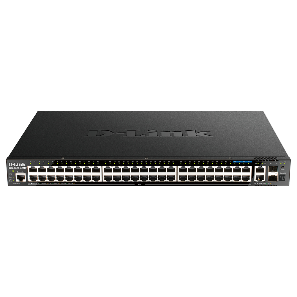 D-Link DGS-1520-52MP Network Switches - Black
