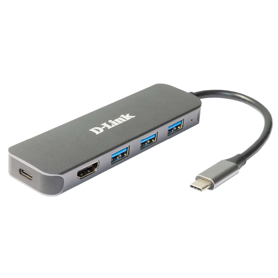 D-Link 5-in-1 Laptop Docks & Port Replicators - Grey