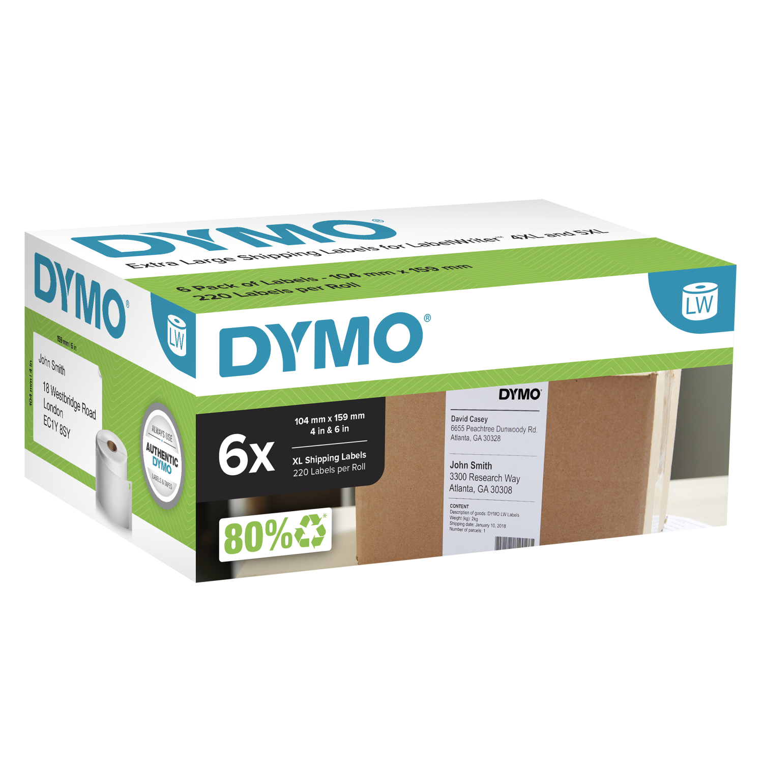DYMO 2238107 printer label White Self-adhesive printer label