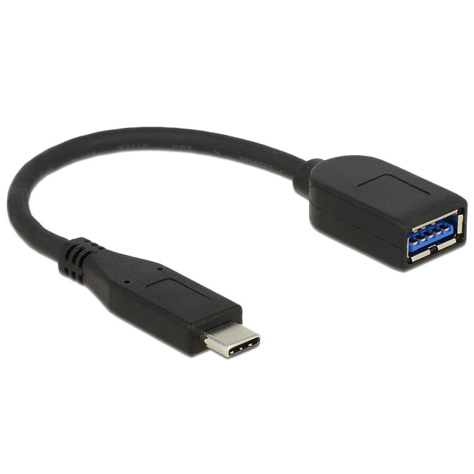 DeLOCK USB 3.1 Gen 2 Type-C/Typ-A USB cable 0.1 m USB C USB A Black