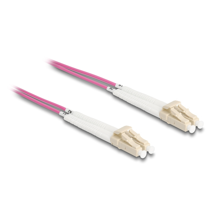 DeLOCK Optical Fiber Cable LC Duplex to LC Duplex Multi-mode OM4 angled 2 m