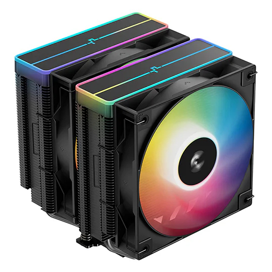 DeepCool AG620 BK ARGB V2 Dual-Tower CPU Air Cooler with 120mm ARGB Fans Compatible with Intel LGA 1851/1700/1200/115x & AMD AM5/AM4 High-Performance Quiet Cooling Matte Black