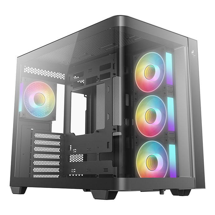 DeepCool CG530U 4F CaseBlack Mid- Tower 2x USB 3.0 Tempered Glass Side Window Panel ITX/Micro ATX/ATX