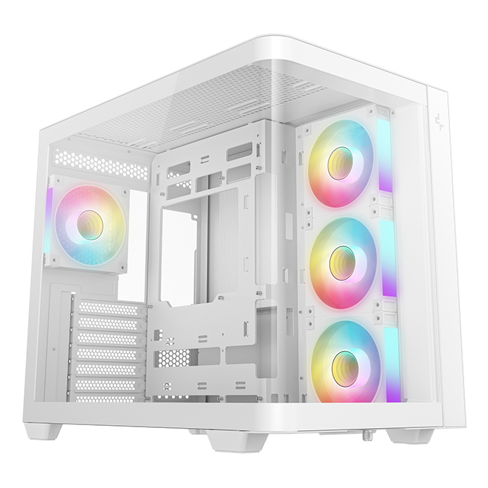 DeepCool CG530U 4F WH CaseWhite Mid- Tower 2x USB 3.0 Tempered Glass Side Window Panel ITX/Micro ATX/ATX