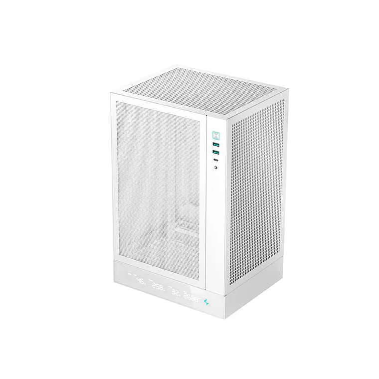 Deepcool CH170 Digital White Mini-ITX Case - High Airflow Supports Water Cooling Ultra-Quiet Operation Compact Design for Efficient Space Management