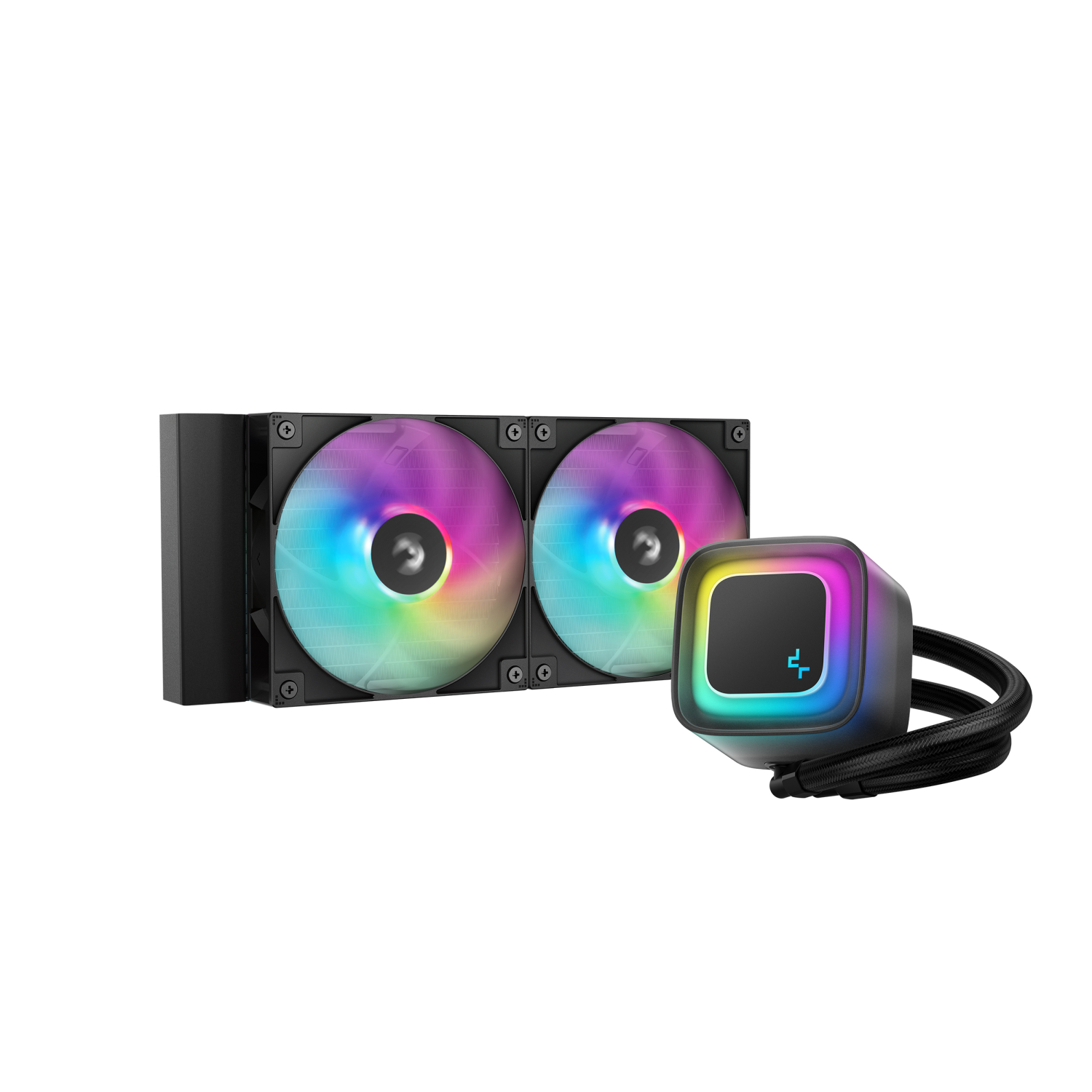 DeepCool LE240 V2 240mm Liquid CPU Cooler Dual 120mm ARGB Fans Anti-Leak Tech Quiet Pump High Performance for Intel & AMD Sockets