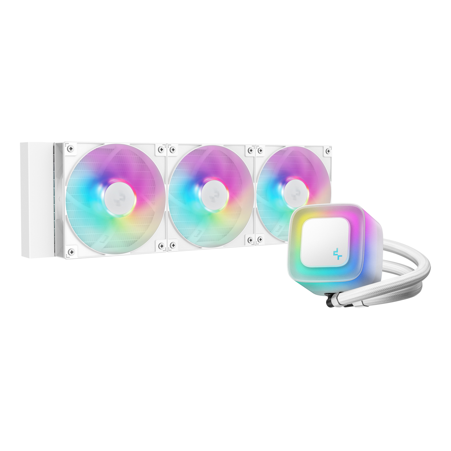 DeepCool LE360 V2 White 360mm Liquid CPU Cooler Triple 120mm ARGB Fans Anti-Leak Tech Quiet High-Performance Pump Compatible with Intel & AMD Sockets