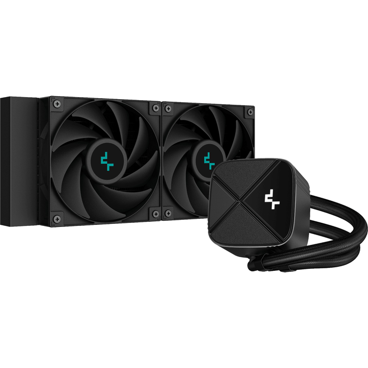 DeepCool LS520S Zero Dark All In One Liquid CPU Cooler 240mm Radiator 2 x 120mm Deepcool Fans Intel/AMD