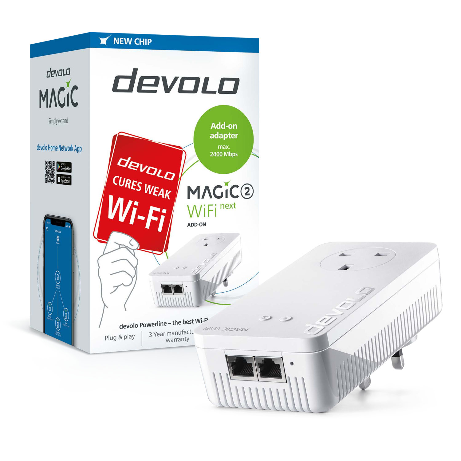 Devolo Magic 2 WiFi next 2400 Mbit/s Ethernet LAN Wi-Fi White 1 pc(s)