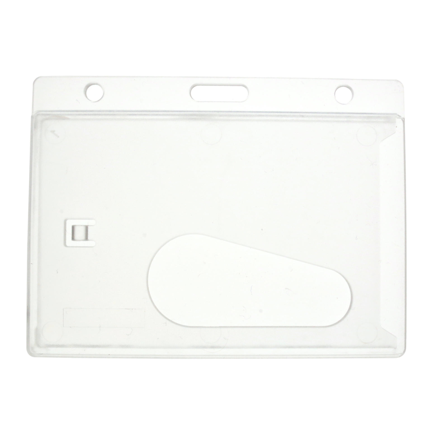Digital ID Enclosed Rigid Card Holder, Clear with 50mm Thumb Slot, Landscape (Pack of 100)