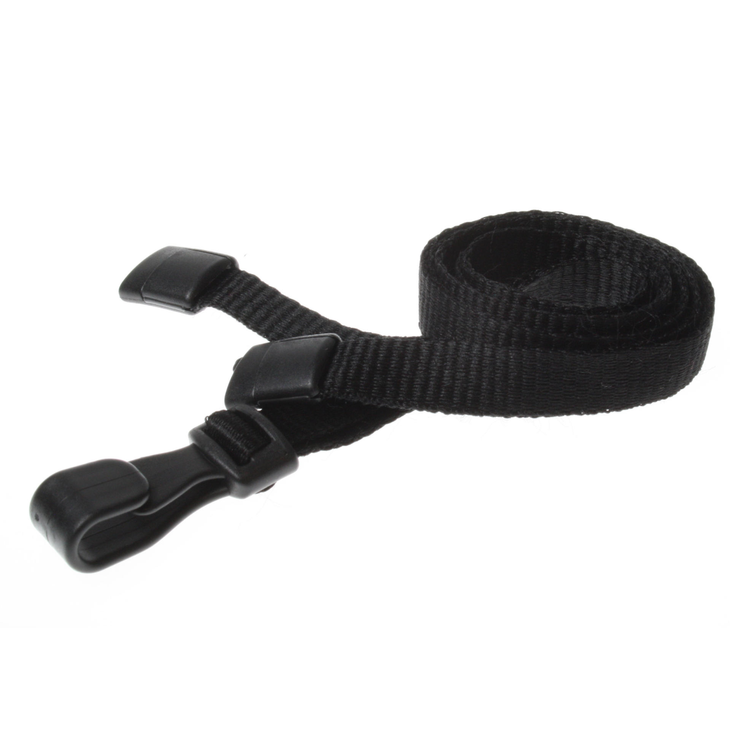 Digital ID 10mm Recycled Plain Black Lanyards with Plastic J Clip (Pack of 100)