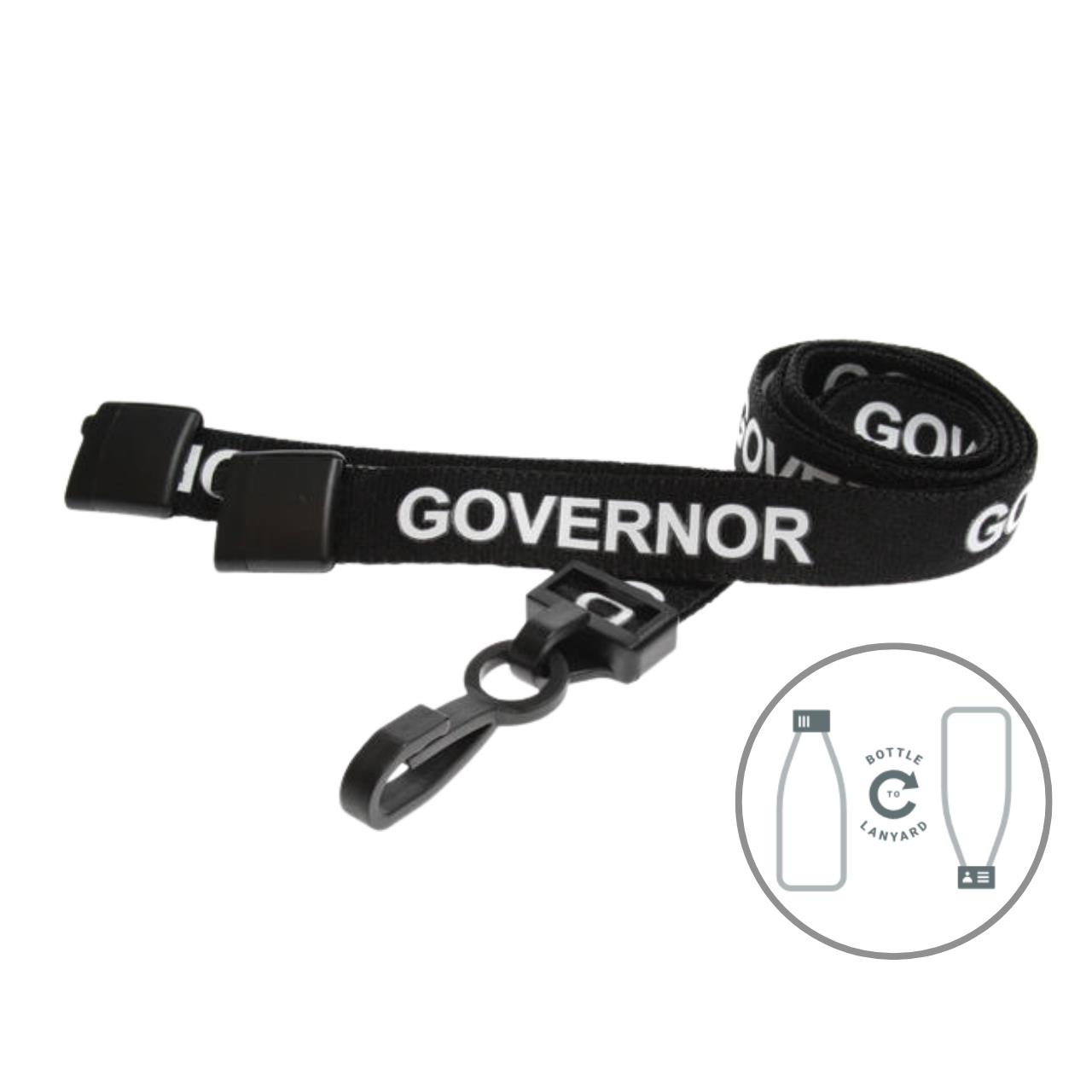 Digital ID 15mm Recycled Black Governor Lanyards with Plastic J Clip (Pack of 100)