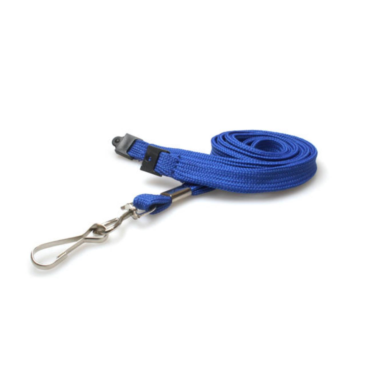 Digital ID 10mm Mid Blue Tubular Breakaway Lanyards with Metal J-Clip (Pack of 100)