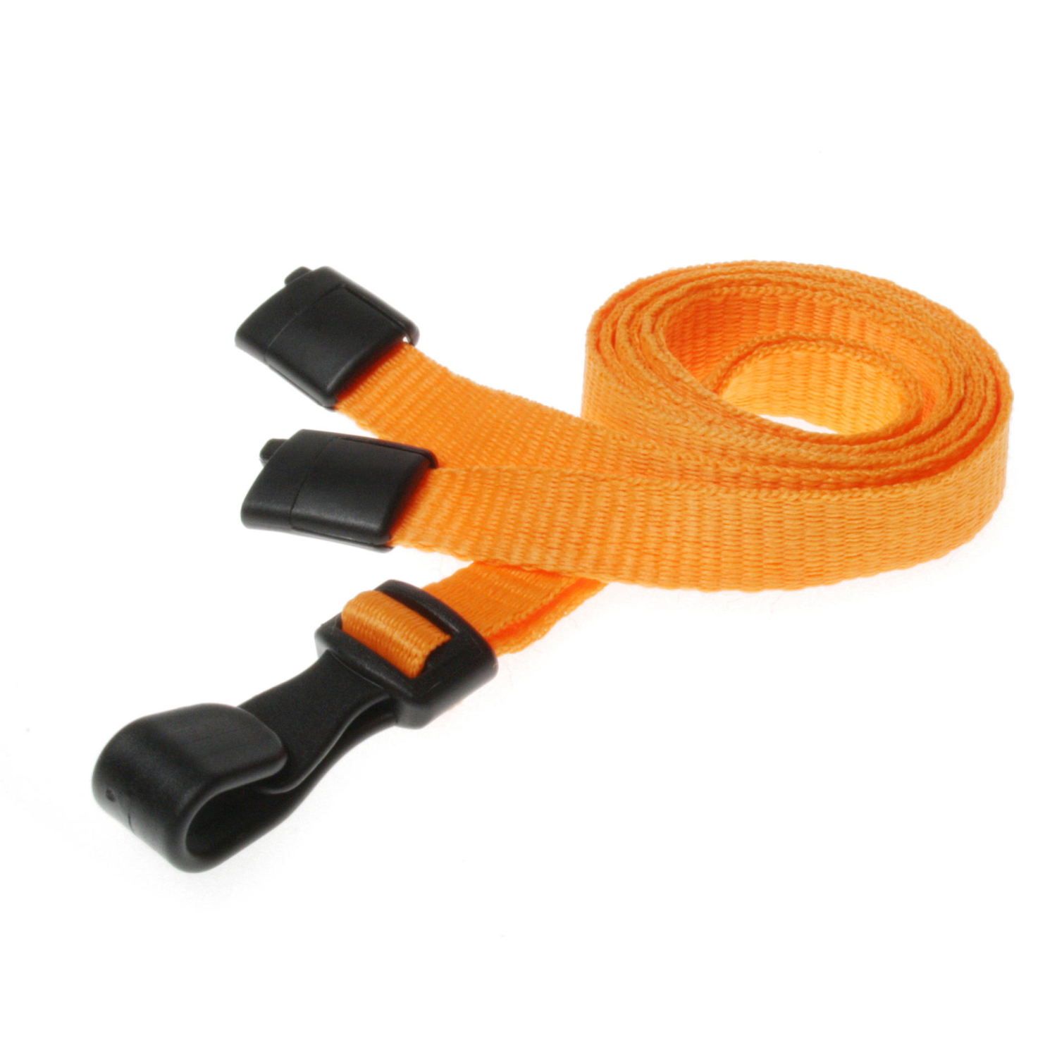 Digital ID 10mm Recycled Plain Orange Lanyards with Plastic J Clip (Pack of 100)