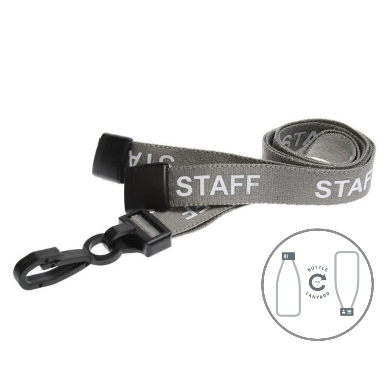 Digital ID 15mm Recycled Grey Staff Lanyards with Plastic J Clip (Pack of 100)