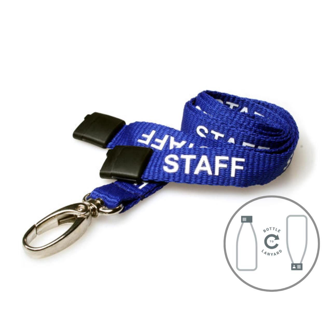 Digital ID 15mm Recycled Royal Blue Staff Lanyards with Metal Lobster Clip (Pack of 100)