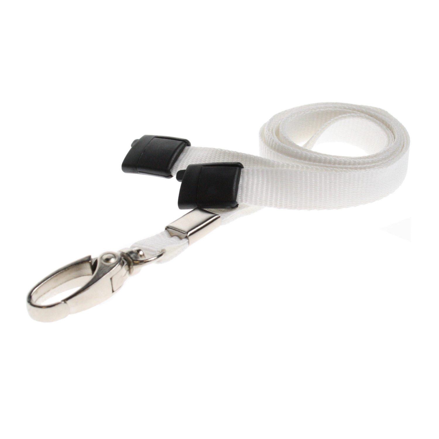 Digital ID 10mm Recycled Plain White Lanyards with Metal Lobster Clip (Pack of 100)