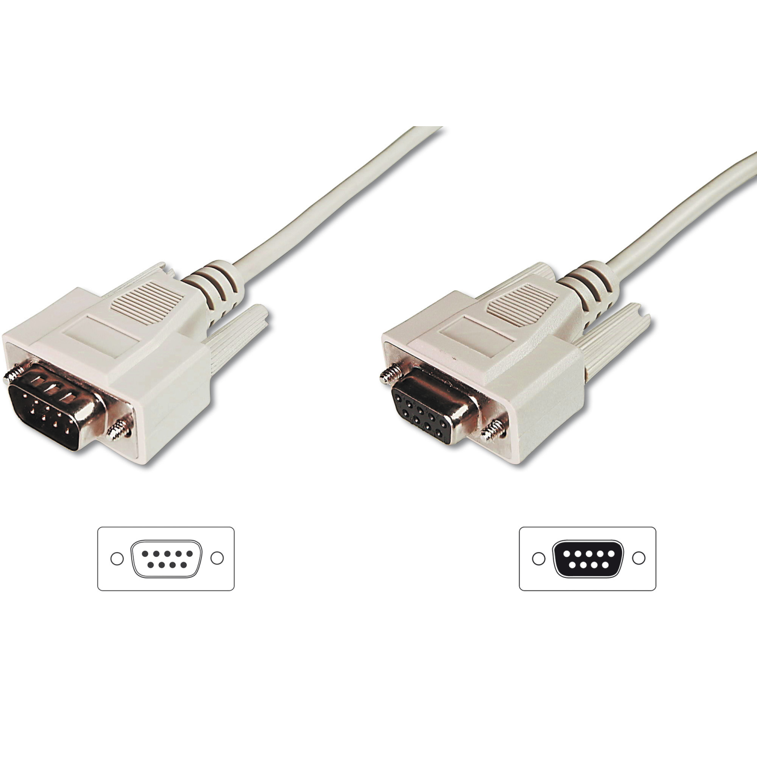 Digitus D-Sub9 Serial Cables - Beige
