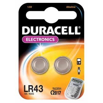 Duracell LR43 Household Batteries - Silver
