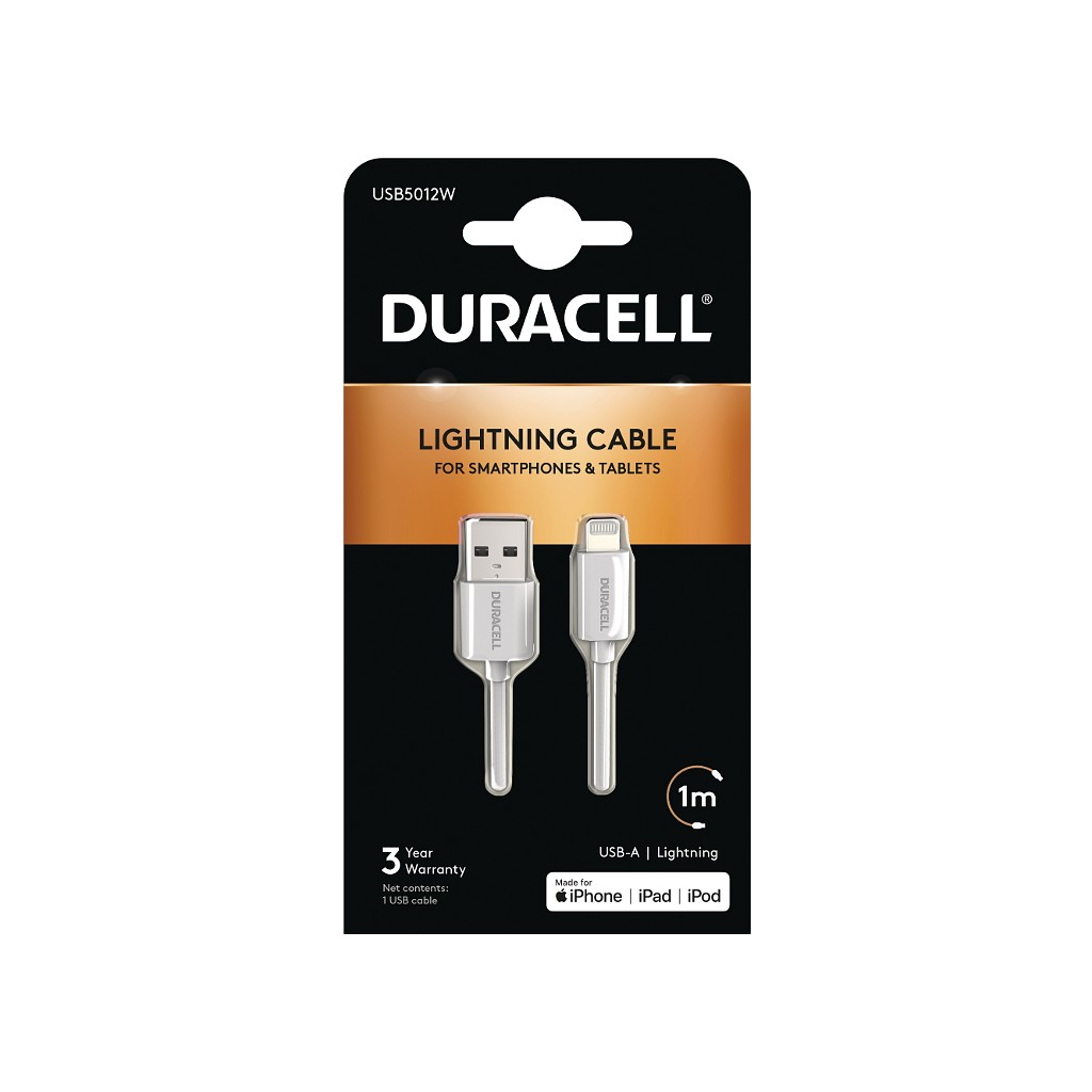 Duracell Sync/Charge Cable 1 Metre White
