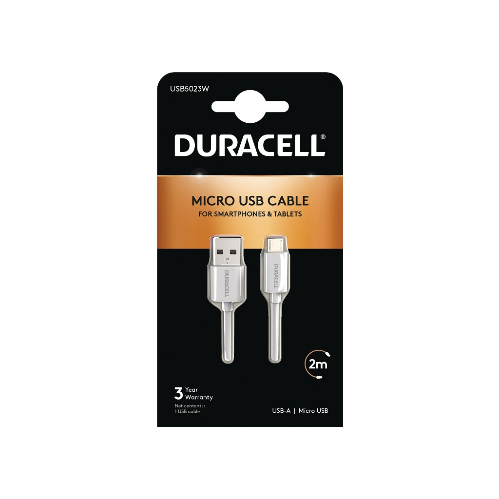 Duracell Sync/Charge Cable 2 Metre White