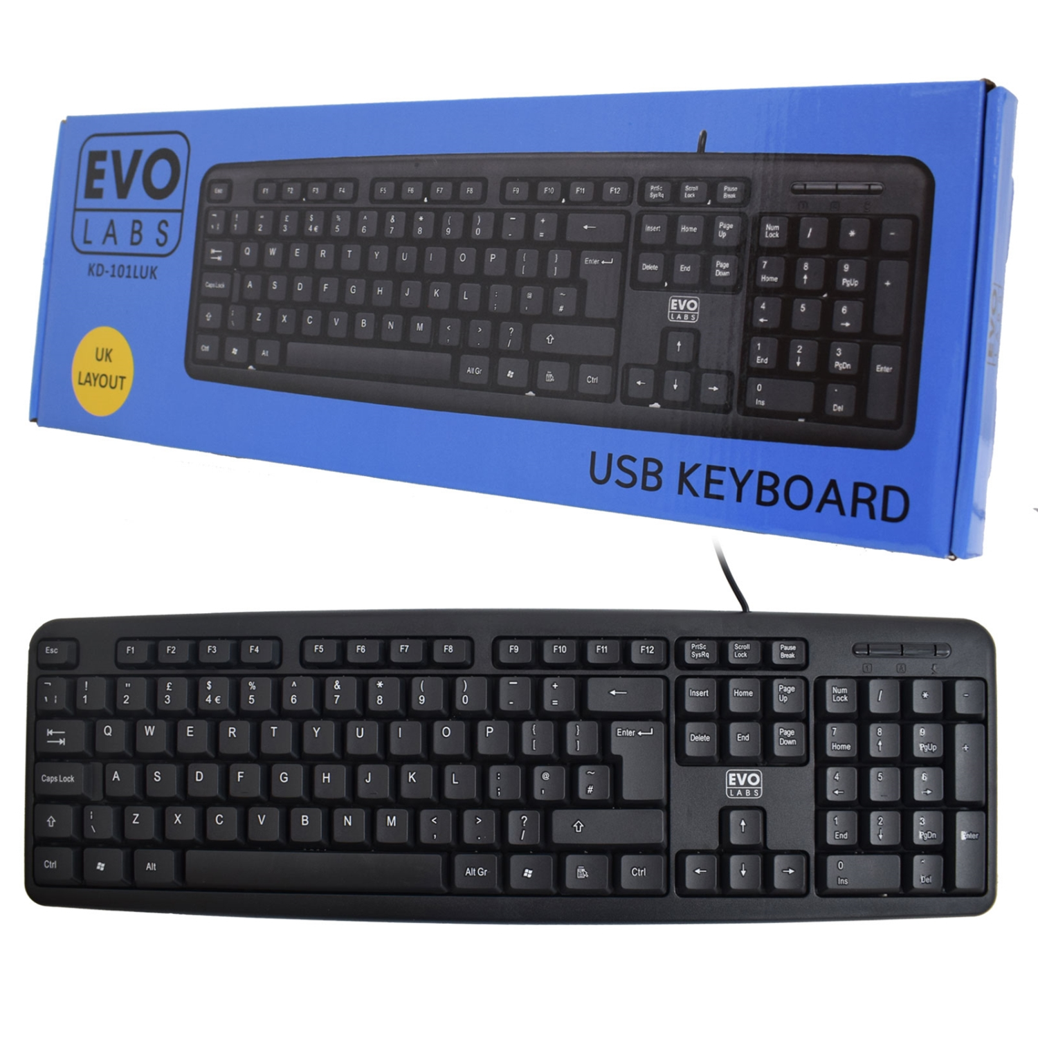 Evo Labs KD-101LUK Keyboards - Black