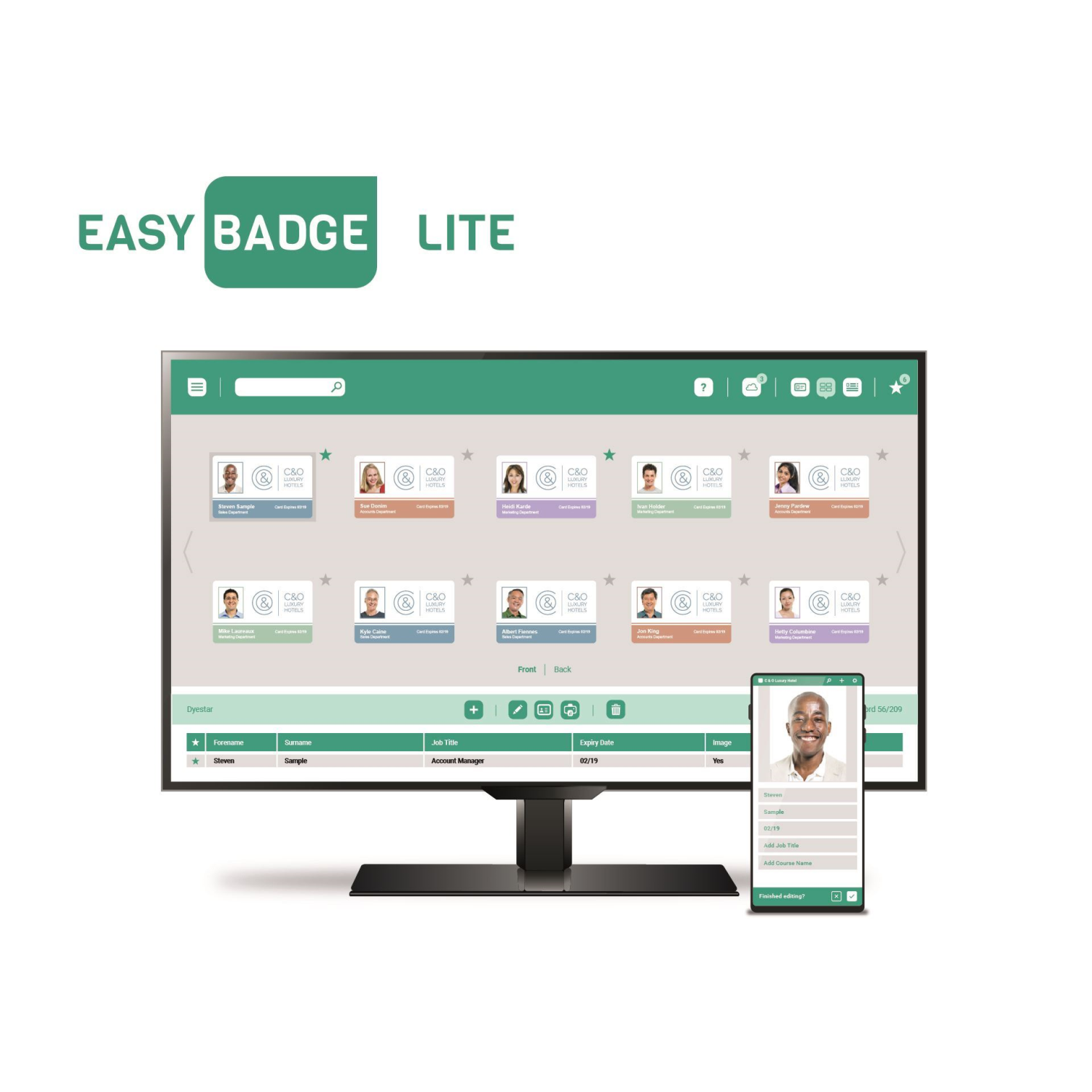 EasyBadge Lite ID Card Design Software (100 records)