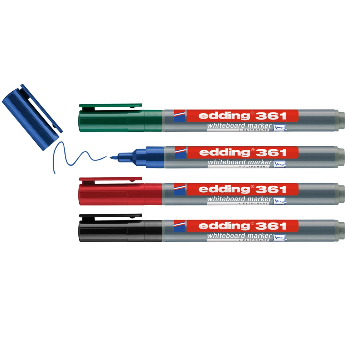 Edding 361 marker 4 pc(s) Fibre tip Black, Blue, Green, Red