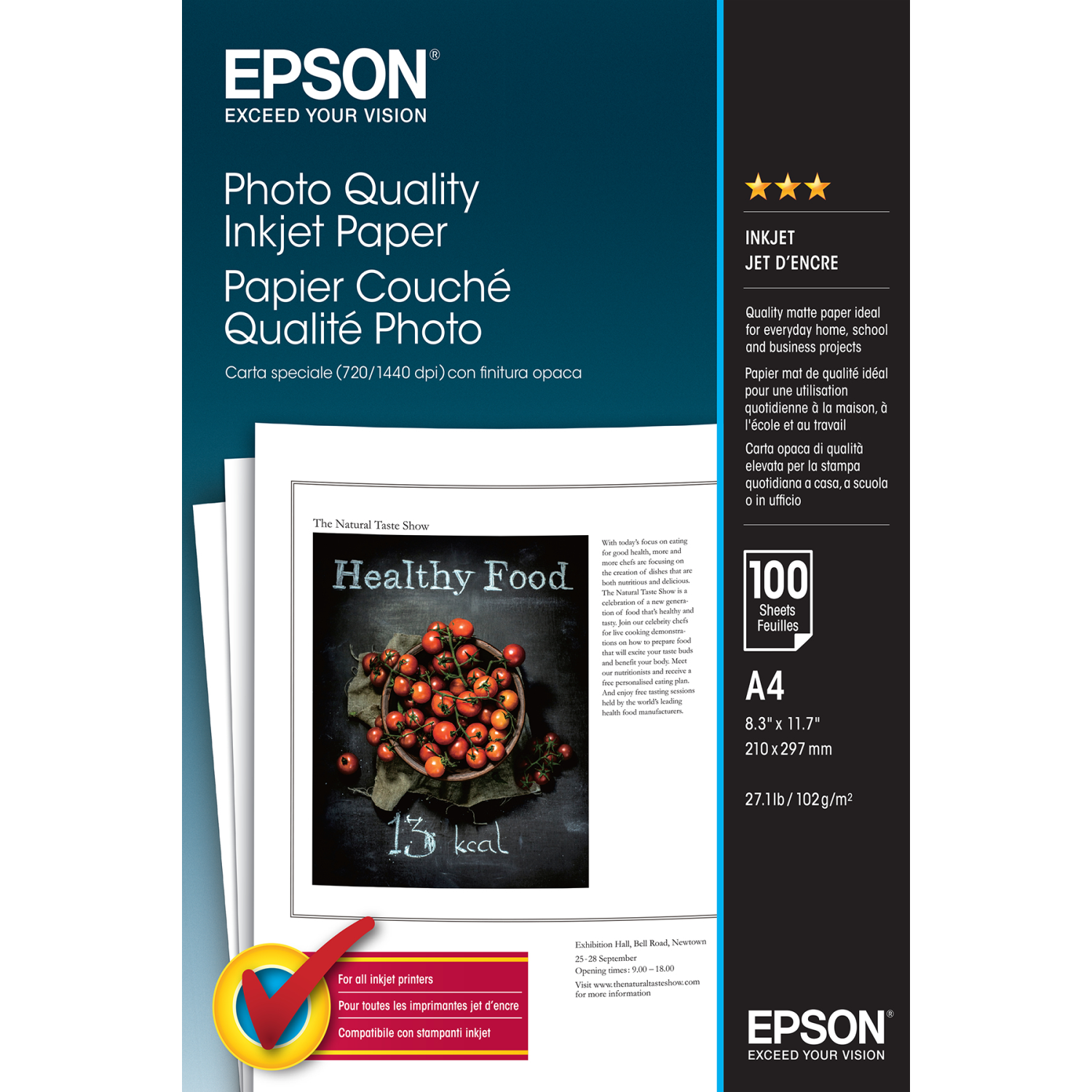 Epson Photo Quality Inkjet Paper - A4 - 100 Sheets