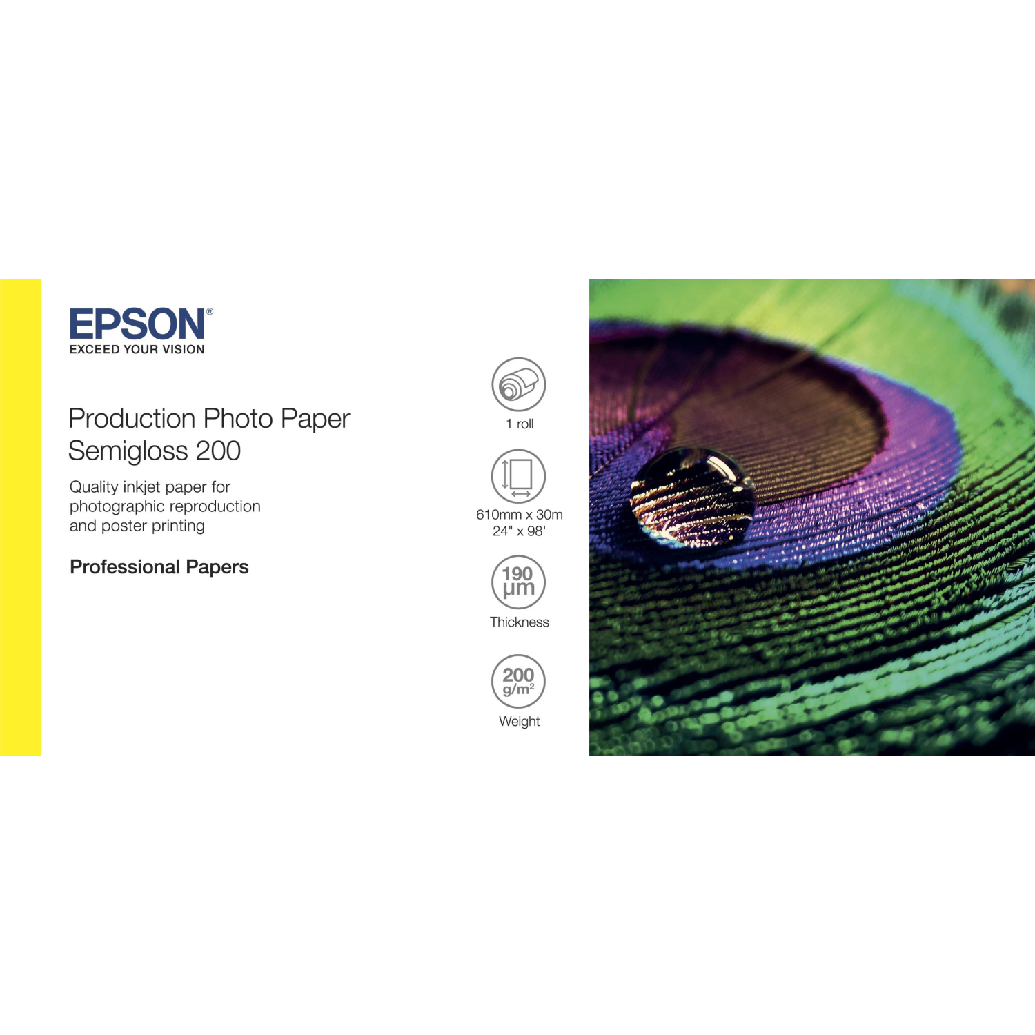 Epson Semigloss 200 photo paper White Semi-gloss