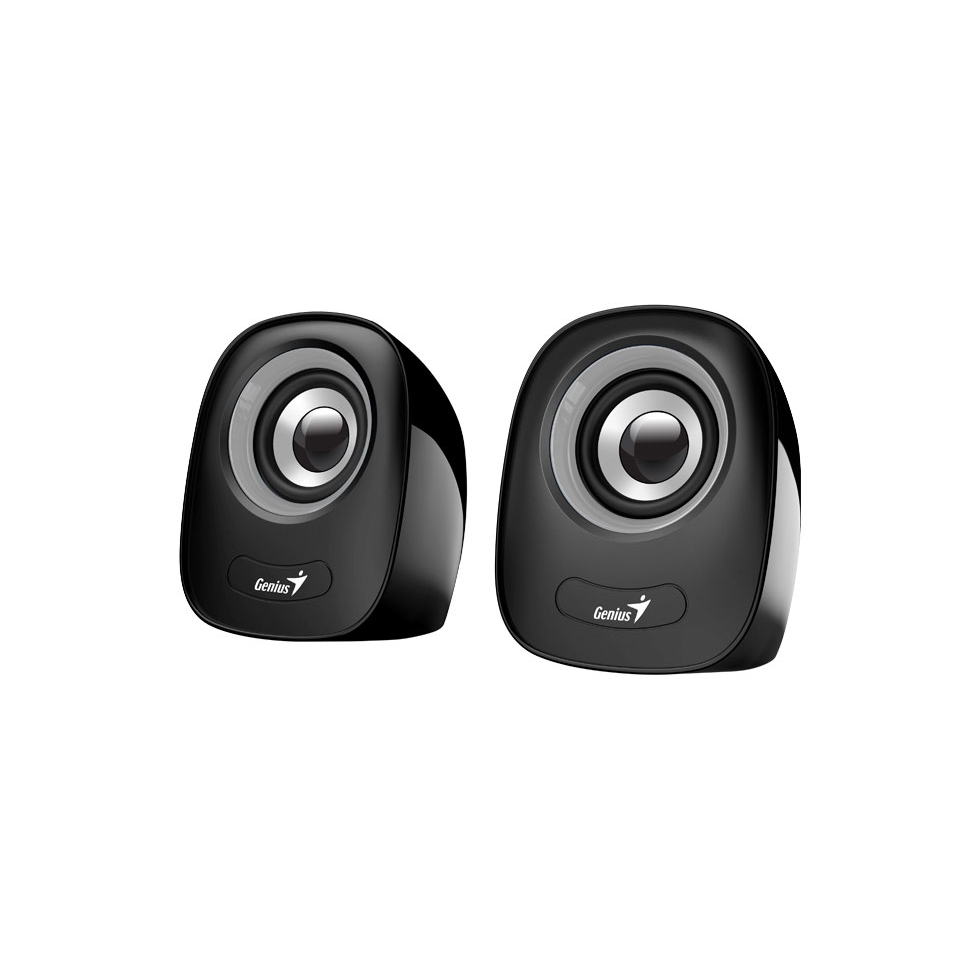 Genius SP-Q160 2.0 Desktop Speakers Stereo Sound USB Powered Plug and Play 6w 3.5mm with Volume Control Grey