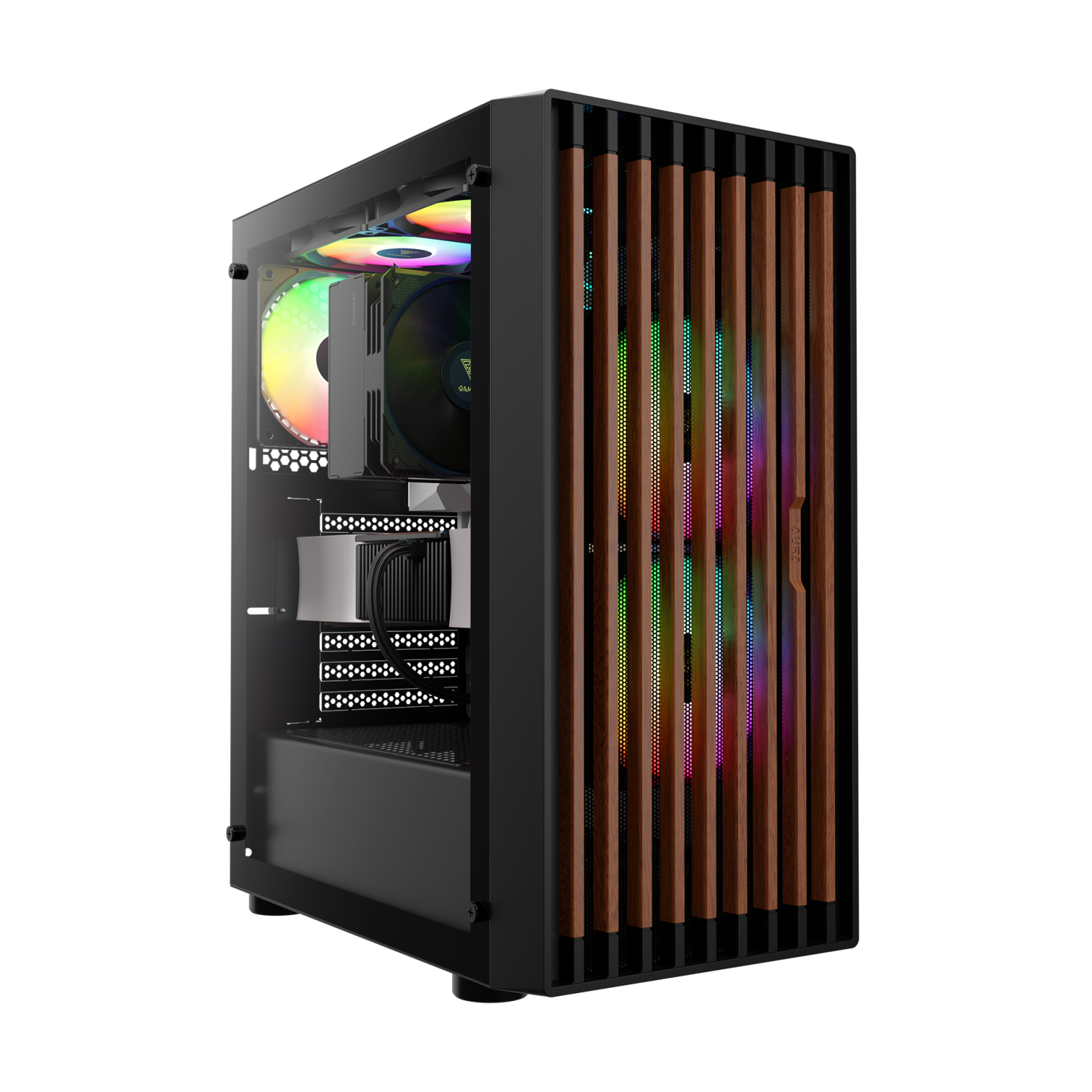 Gamdias AURA GC4 REAL WALNUT MESH ARGB MID-TOWER CASE