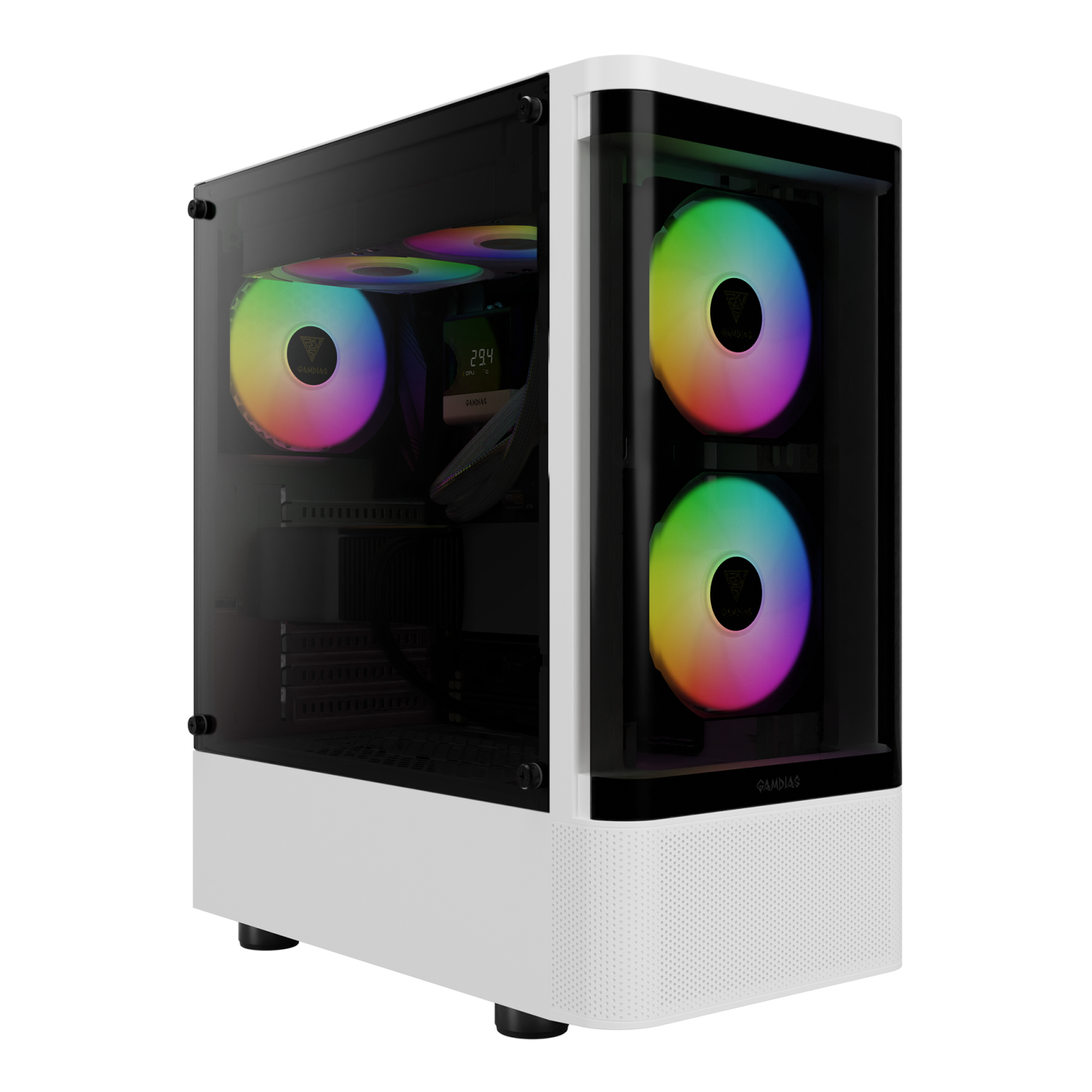 Gamdias TALOS E3 CG MID-TOWER CURVED GLASS PANEL WHITE CASE