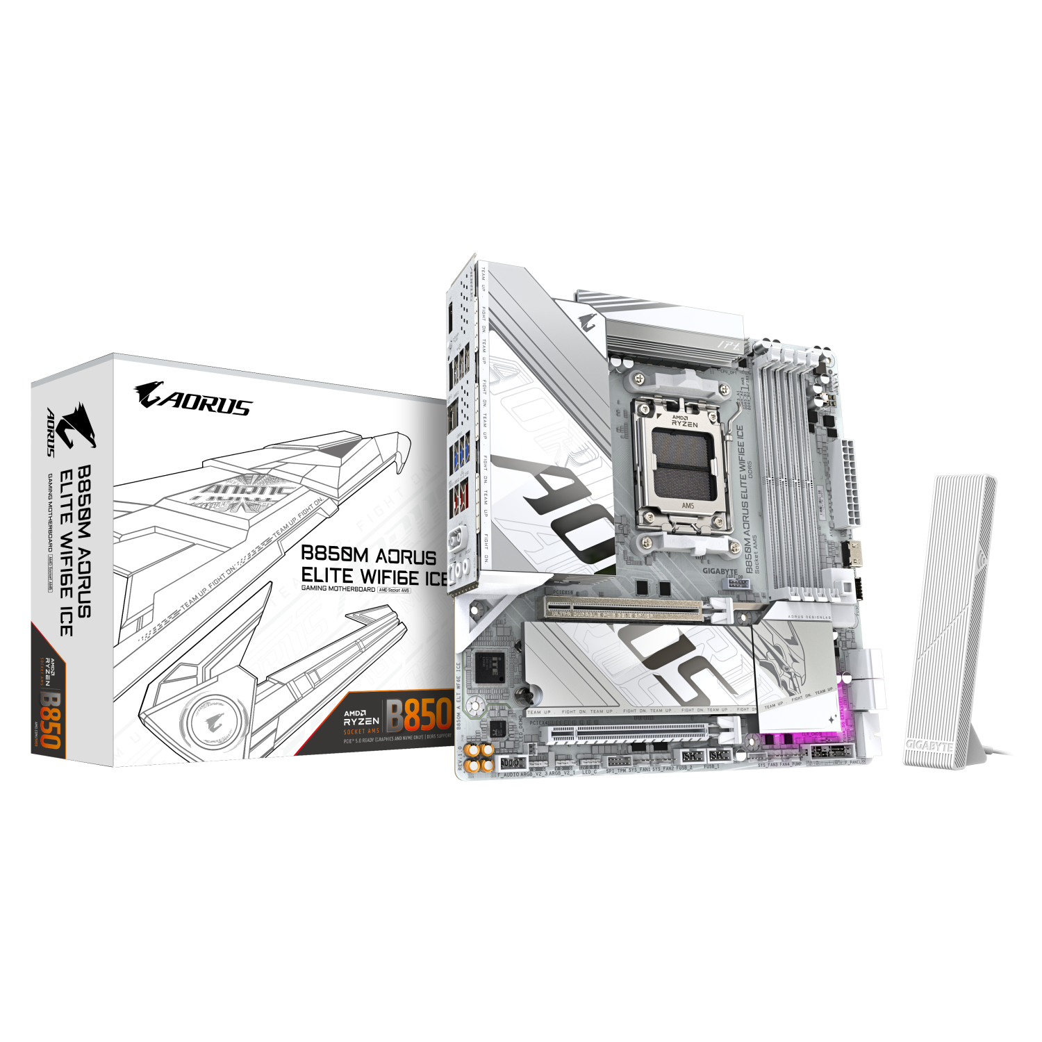 Gigabyte B850M Motherboards - White