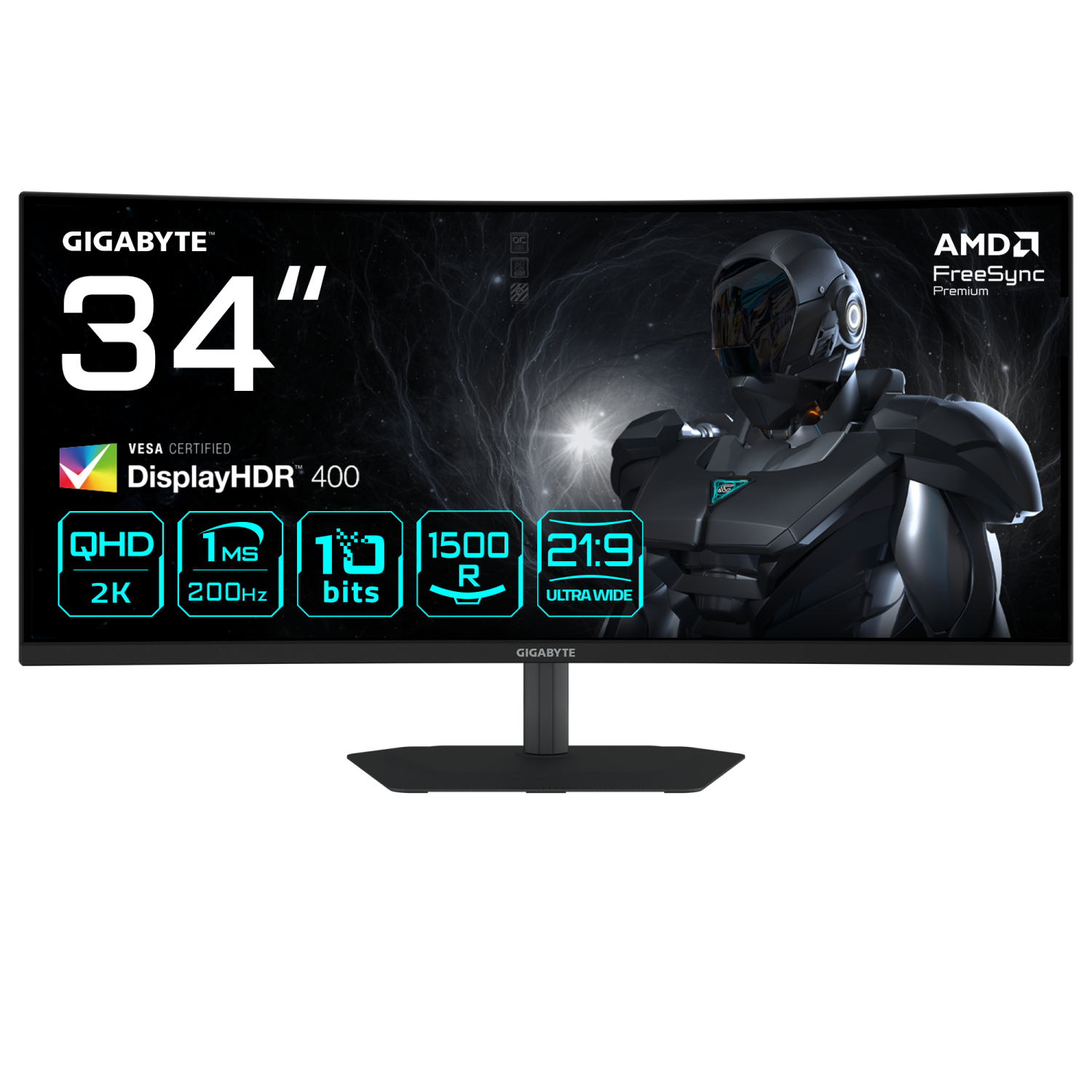 Gigabyte G34WQC2 Gaming Monitors - 34 Inches - Black