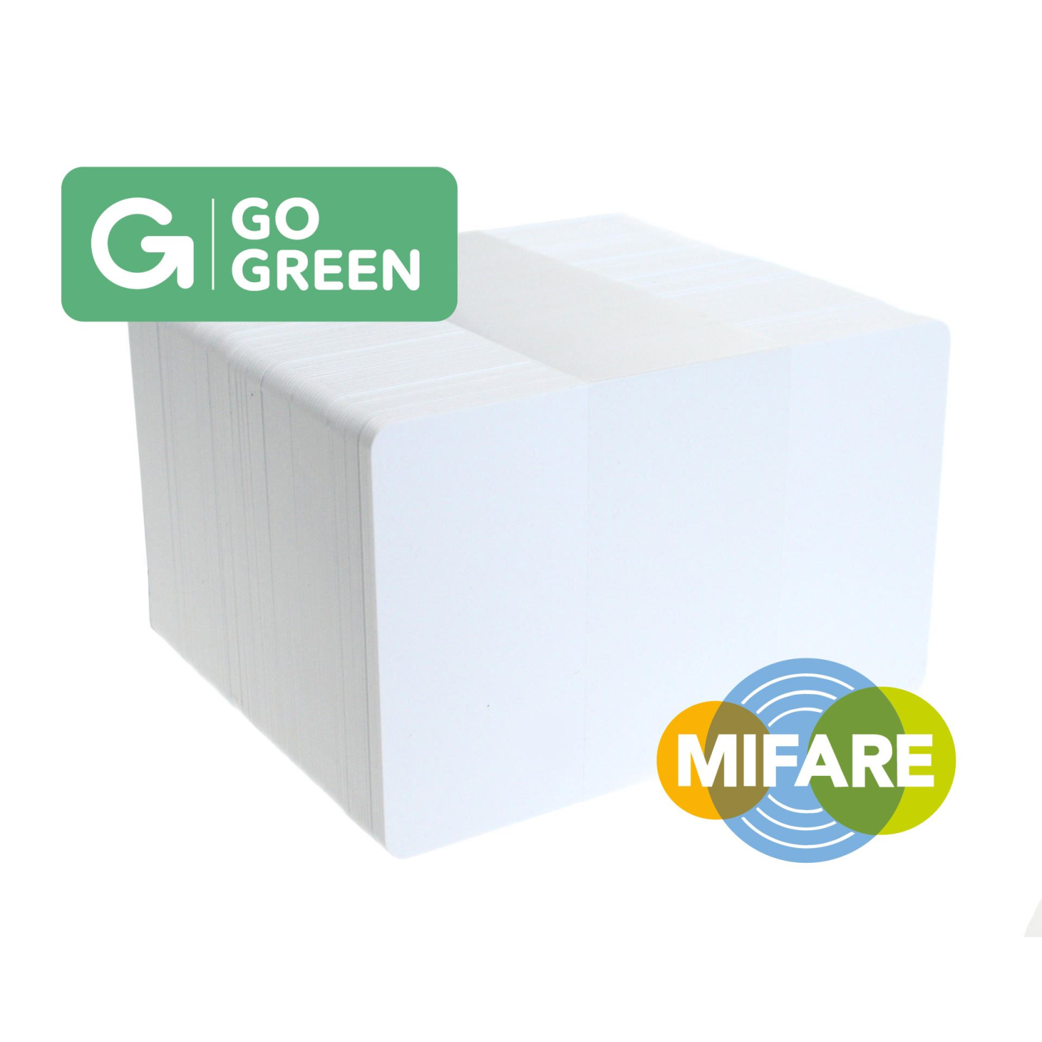 Go Green Pack of 100 Go Green Genuine NXP MIFARE® 1k EV1 Blank White Cards (85% Recycled Plastic)