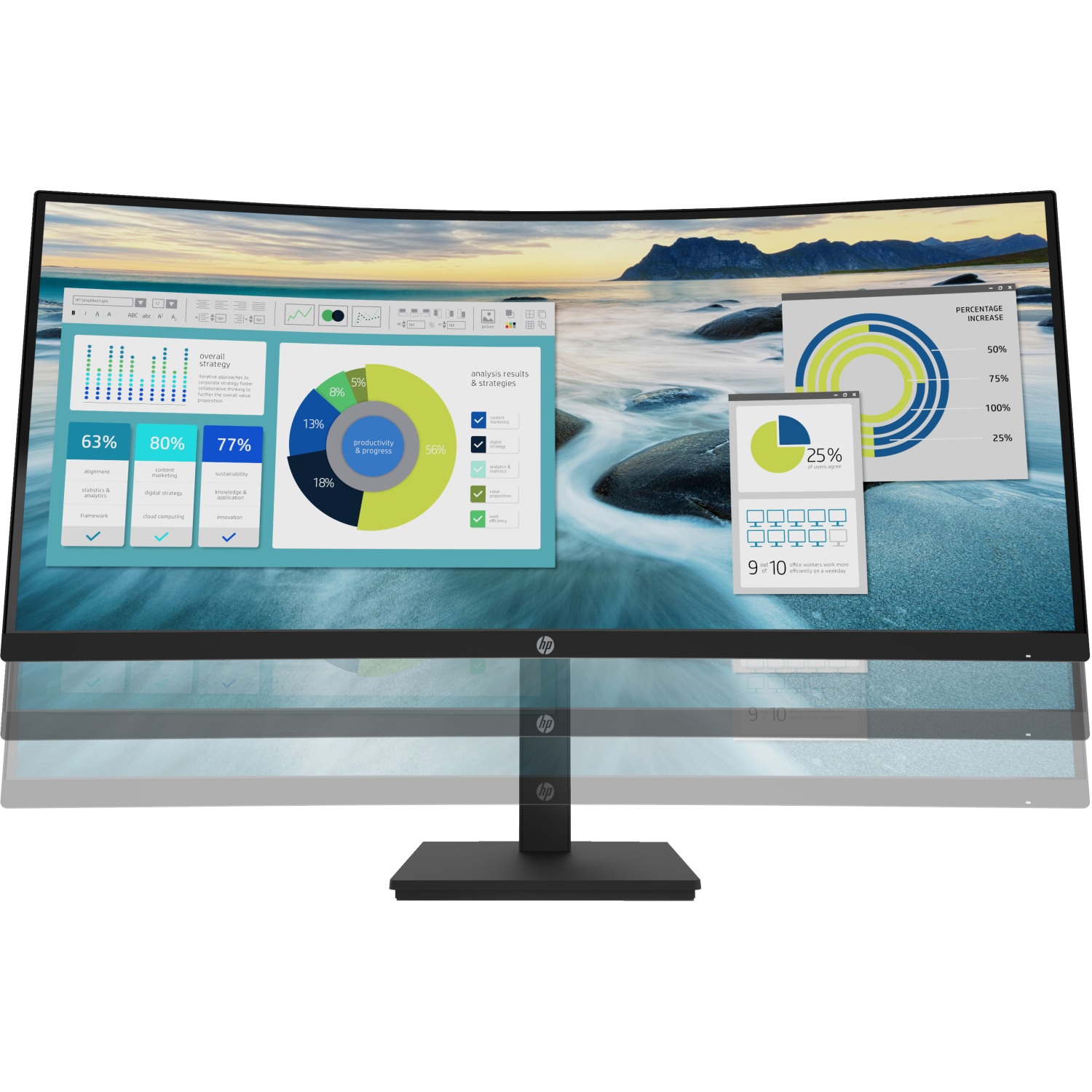 HP P34hc Computer Monitors - 34 Inches - Black
